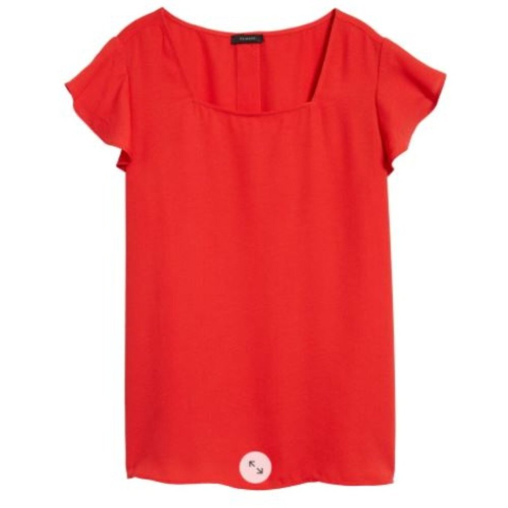 Halogen Square Neck Flutter Sleeve Top